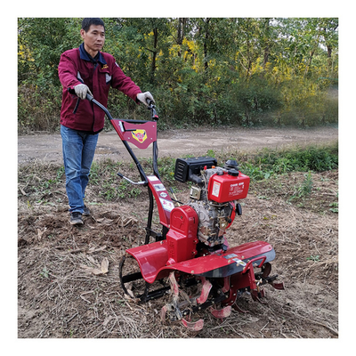Facile d'utilisation Moteur diesel à quatre roues motrices Mini Tiller 85 KG Cultivateur pour l'agriculture