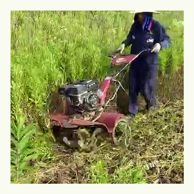 Cultivateur agricole à quatre roues motrices à essence 170F durable pour les rizières et les terres sèches 65 kg