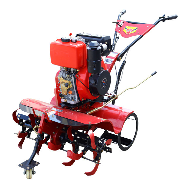 Facile d'utilisation Moteur diesel à quatre roues motrices Mini Tiller 85 KG Cultivateur pour l'agriculture