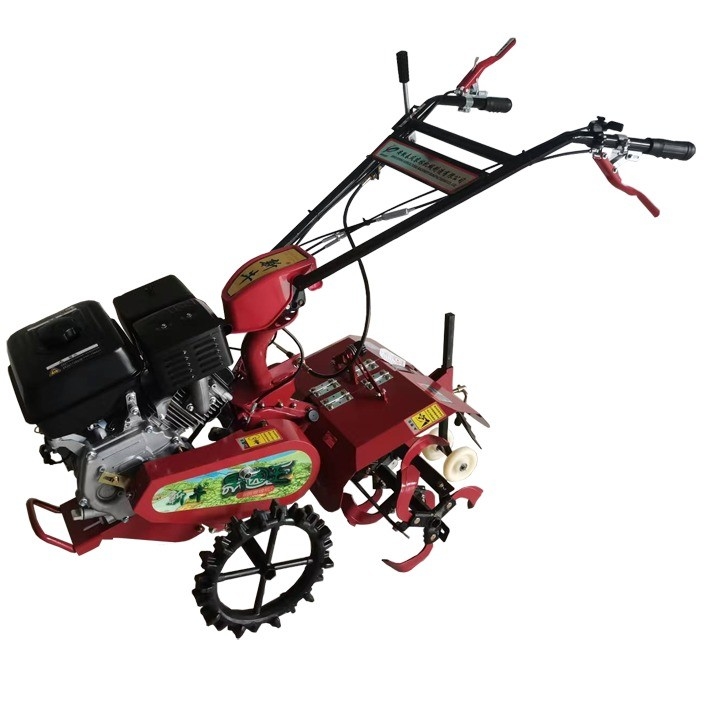 177F Moteur à essence à quatre roues motrices Mini Power Tiller Cultivator pour ferme et jardin
