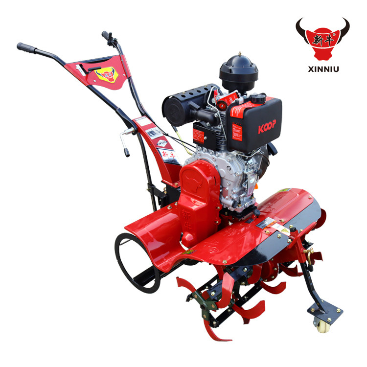 Tiller électrique agricole polyvalent à bande d'engrenage avec une largeur de terrassement de 15 à 35 cm et une traction intégrale