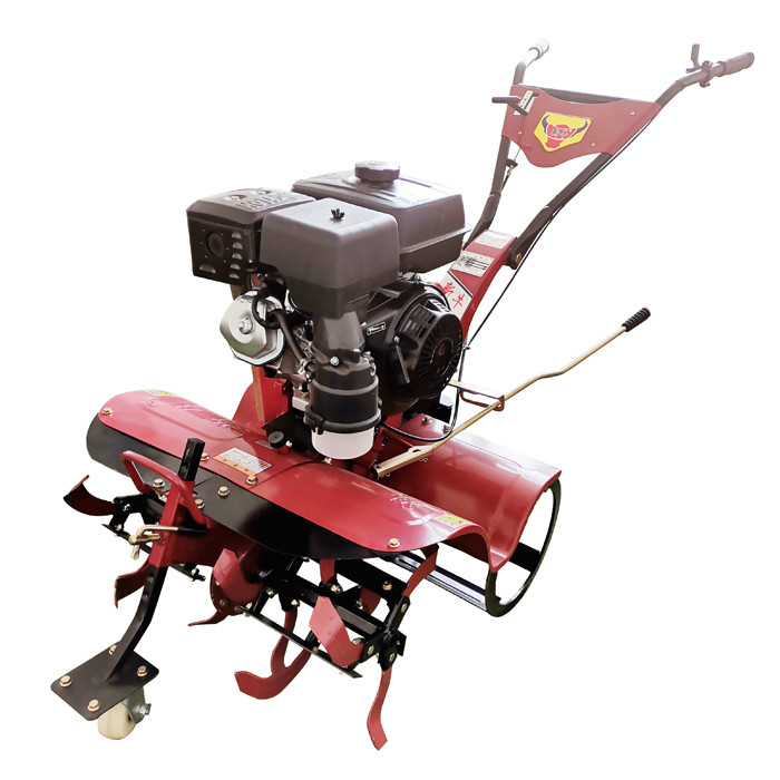 Cultivateur agricole à quatre roues motrices à essence 170F durable pour les rizières et les terres sèches 65 kg